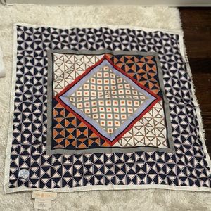 Tory Burch Mixed Geometric Silk Square Scarf